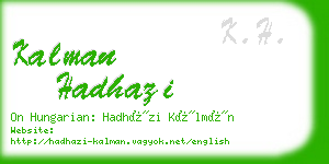 kalman hadhazi business card